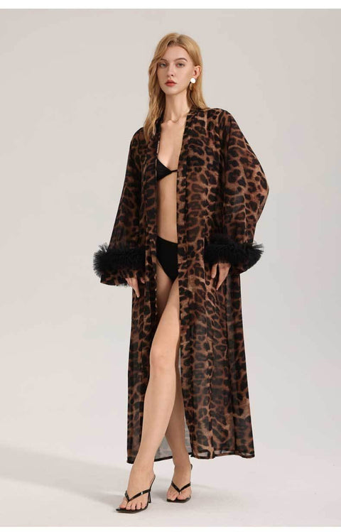 Curvypower Women's Apparel > Sleepwear > Nightgowns leopard print / Standard size Leopard Print Nightgown Sleepwear for Women