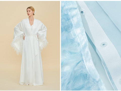 Curvypower Women's Apparel > Sleepwear > Nightgowns Luxury Women's Nightdress, Elegant Dressing Bridal Nightgown Robe