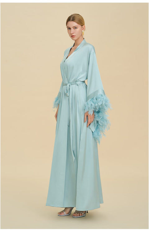 Curvypower Women's Apparel > Sleepwear > Nightgowns Luxury Women's Nightdress, Elegant Dressing Bridal Nightgown Robe