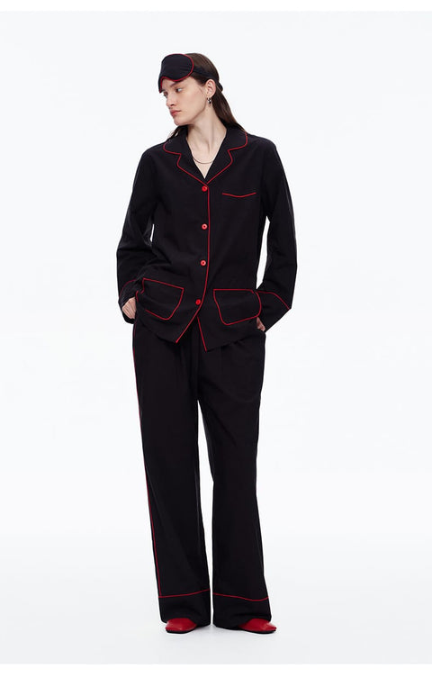 Curvypower Women's Apparel > Sleepwear > Pajama Sets Elegant Long Sleeve Cotton Pajama Set for Women