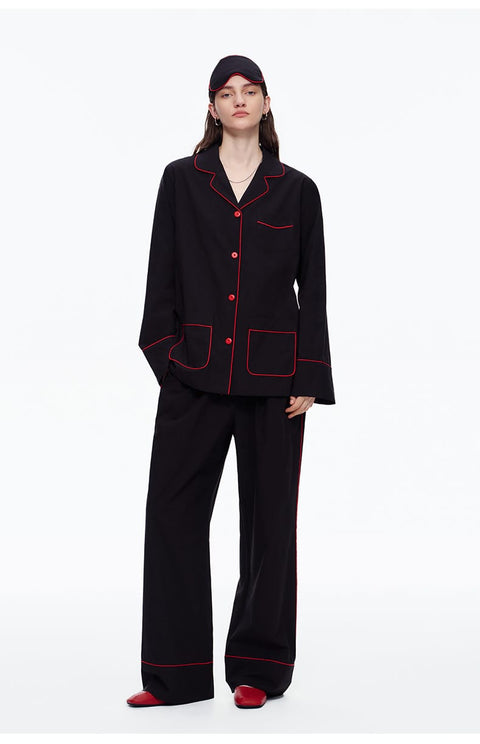 Curvypower Women's Apparel > Sleepwear > Pajama Sets Elegant Long Sleeve Cotton Pajama Set for Women