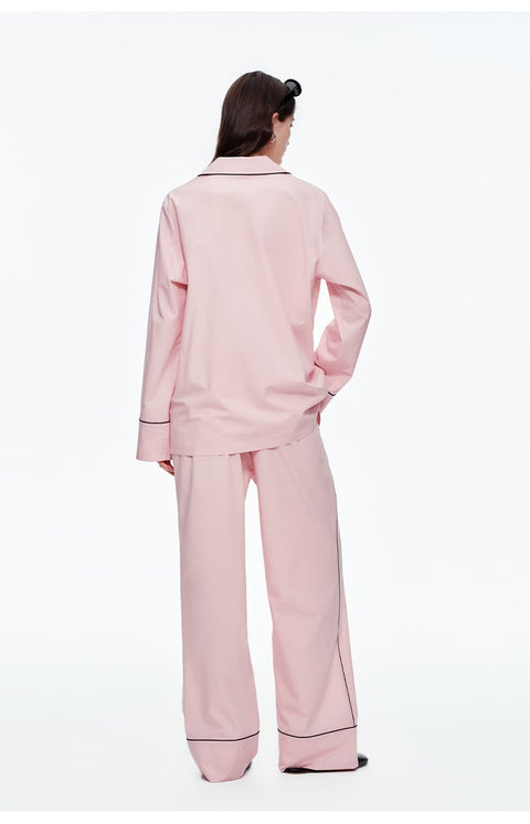 Curvypower Women's Apparel > Sleepwear > Pajama Sets Elegant Long Sleeve Cotton Pajama Set for Women
