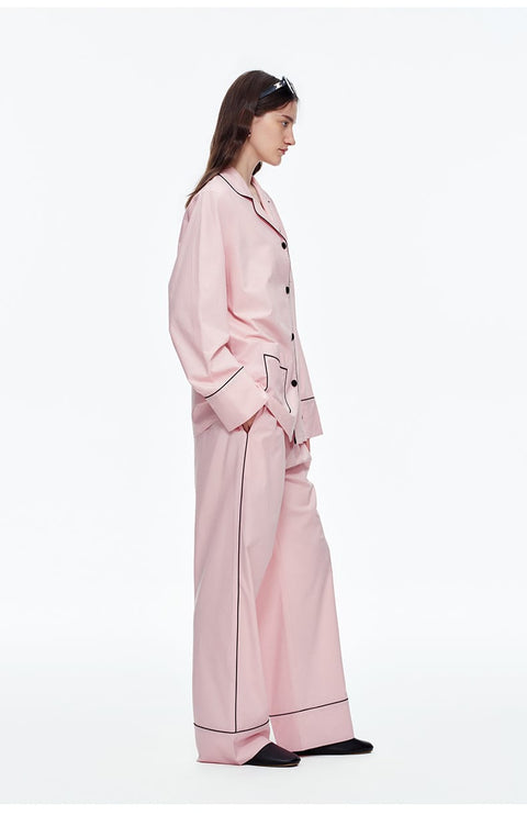 Curvypower Women's Apparel > Sleepwear > Pajama Sets Elegant Long Sleeve Cotton Pajama Set for Women