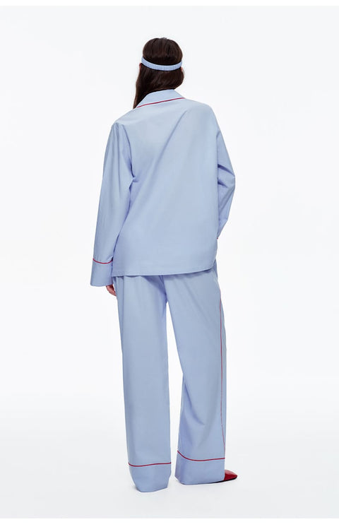 Curvypower Women's Apparel > Sleepwear > Pajama Sets Elegant Long Sleeve Cotton Pajama Set for Women