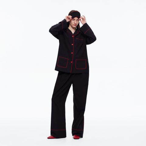 Curvypower Women's Apparel > Sleepwear > Pajama Sets Elegant Long Sleeve Cotton Pajama Set for Women
