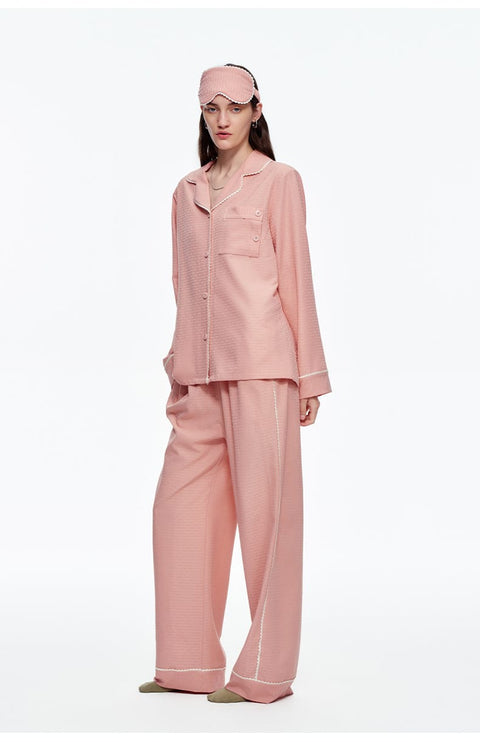 Curvypower Women's Apparel > Sleepwear > Pajama Sets Pink / XS Women's Cozy Long Sleeve Pajama Set with Brushed Fabric