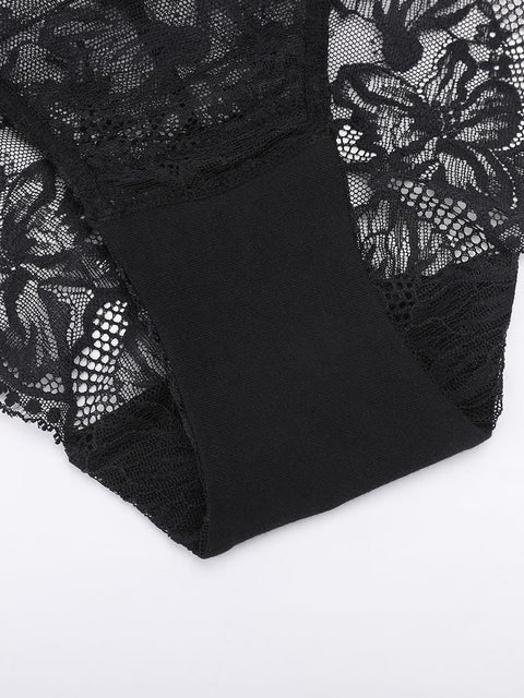 Curvypower Women's Apparel > Underwear > Lace Panties Low-rise Lace Panties with Antibacterial Cotton Crotch