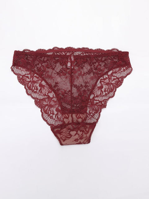 Curvypower Women's Apparel > Underwear > Lace Panties Low-rise Lace Panties with Antibacterial Cotton Crotch