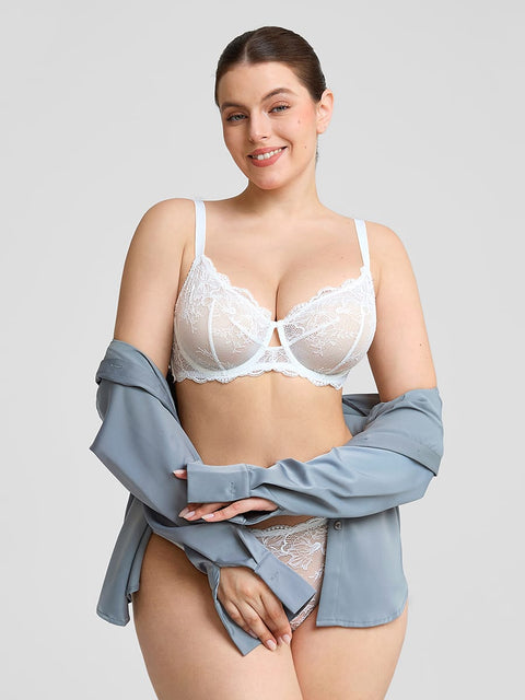 Curvypower Women's Apparel > Underwear > Lace Panties Low-rise Lace Panties with Antibacterial Cotton Crotch