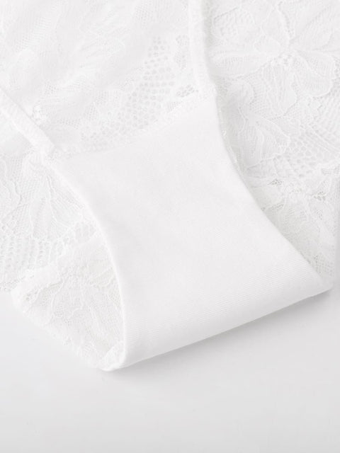 Curvypower Women's Apparel > Underwear > Lace Panties Low-rise Lace Panties with Antibacterial Cotton Crotch