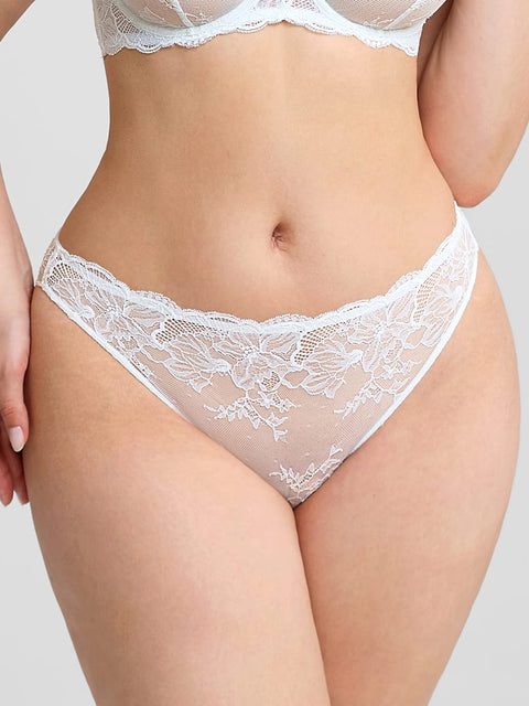 Curvypower Women's Apparel > Underwear > Lace Panties White / S Low-rise Lace Panties with Antibacterial Cotton Crotch