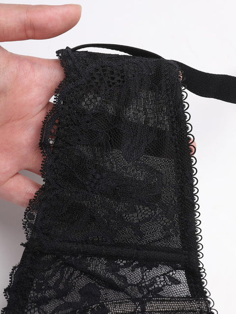 Curvypower Women's Lingerie > Bras > Sheer Floral Lace Bra Sheer Floral Lace Bra with Underwire and Mesh Lining