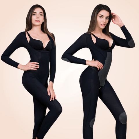CurvyPower | Be You ! bodysuit Black / M Underbust Slimming Arm Thigh Full Body Solid Open Crotch Bodysuit Shaper