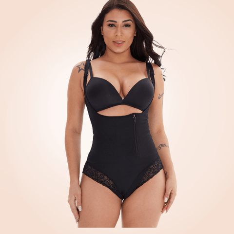 CurvyPower | Be You ! bodysuit Cross Border Open Crotch Lace Underbust Bodysuit