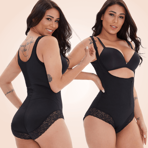 CurvyPower | Be You ! bodysuit Cross Border Open Crotch Lace Underbust Bodysuit