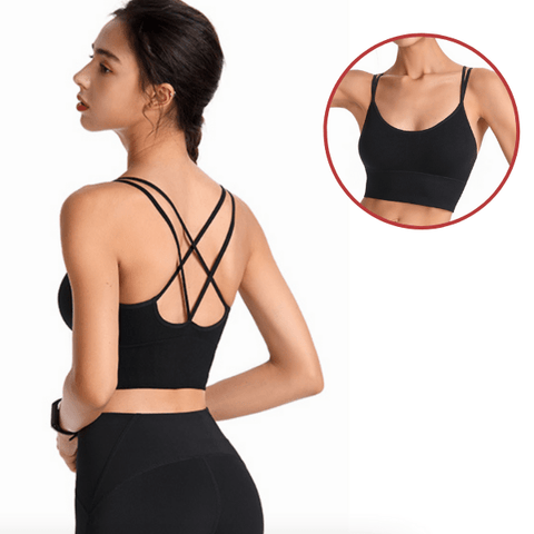 CurvyPower | Be You ! Bras S / Black Seamless High Impact Cross Back Sport Bra