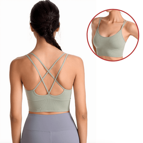 CurvyPower | Be You ! Bras S / Green Seamless High Impact Cross Back Sport Bra