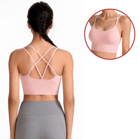 CurvyPower | Be You ! Bras S / Pink Seamless High Impact Cross Back Sport Bra