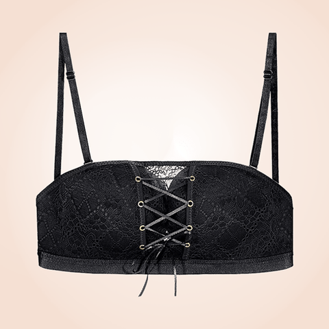 CurvyPower | Be You ! Bras Strapless Lace Seamless Push Up Drawstring Bandeau