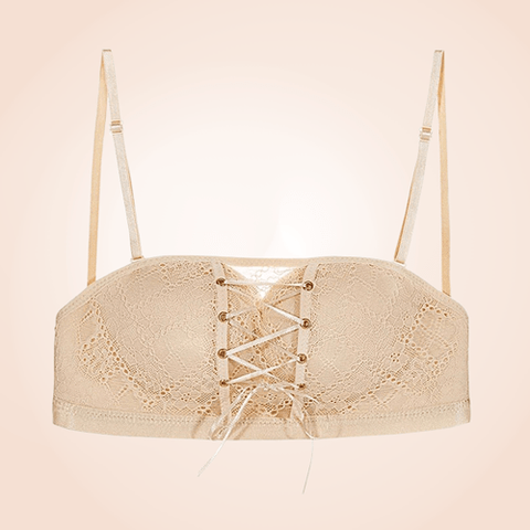 CurvyPower | Be You ! Bras Strapless Lace Seamless Push Up Drawstring Bandeau