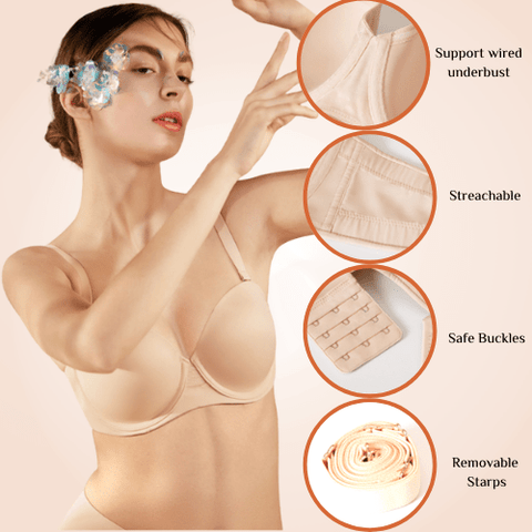 CurvyPower | Be You ! Bras Ultra-thin Multi Way Strapless Seamless Support Bra