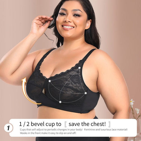 CurvyPower | UK Bras Wire Free Cross Border Lace Underwire Bra Large Cup