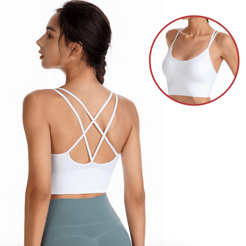 CurvyPower | Be You ! Bras 2XL / White Seamless High Impact Cross Back Sport Bra