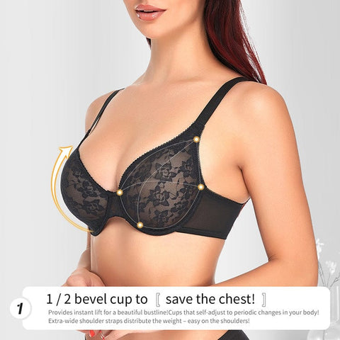 CurvyPower | UK Cross Border Ultra Thin Lace Bra Underwear