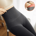 CurvyPower | Be You ! Deep Black / Full Foot / Extra Thick Women Fleece Lined Waist Shaper Thermal Translucent Tights
