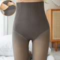 CurvyPower | Be You ! Grey / Full Foot / Medium Thick Women Fleece Lined Waist Shaper Thermal Translucent Tights
