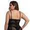 CurvyPower Lingerie Women's Lace Plus Size Corset Bodysuit with Bow Strap and Backless Corset