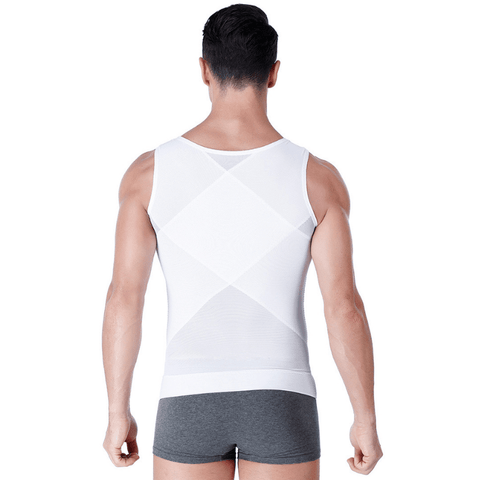 CurvyPower | Be You ! Men Slimming Compression Body Shaper Corset Vest With Side Hooks Waist Trainer