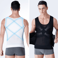 CurvyPower | Be You ! Men Slimming Compression Body Shaper Corset Vest With Side Hooks Waist Trainer