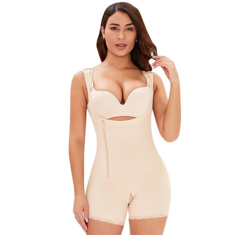 CurvyPower | Be You ! Nude / S Women Underbust Slimming Shapewear Short Faja With Side Zipper
