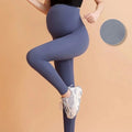 CurvyPower | UK Pants S / Blue Spring Autumn Nylon Fully High Waist Belly Band Maternity Leggings