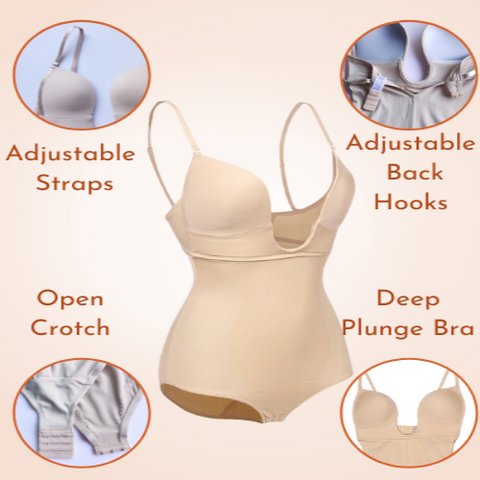 CurvyPower | Be You ! Plunge Low-Back Bodysuit Shaper Thong