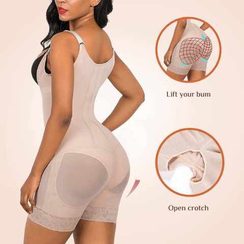 CurvyPower | Be You ! Sculpting Mid Thigh Slimming Seamless Bodysuit Zipper