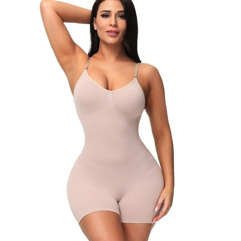 CurvyPower | Be You ! Shapewear Beige / S Seamless Women Full Body Shapewear Bodysuit Short