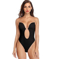 CurvyPower | Be You ! Shapewear Black / S Seamless Backless Strapless Deep V Bodysuit Thong