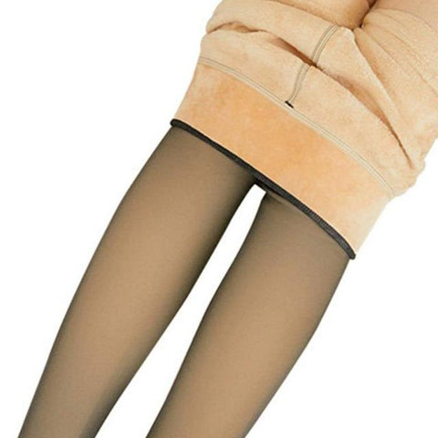 CurvyPower | Be You ! Shapewear Gray / Thin / Full Foot Warm Elastic Translucent Tights