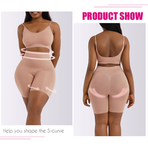 CurvyPower | UK Shapewear Seamless Bra and Highwaist and Hip Lifting Short Underpants