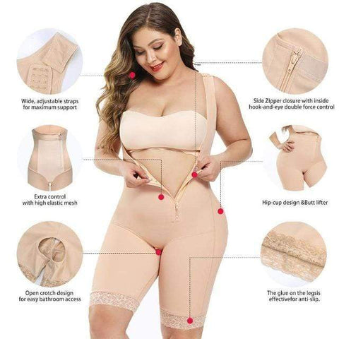 CurvyPower | Be You ! Shapewear Women Open Bust Bodysuit Shaper With Adjustable Hooks