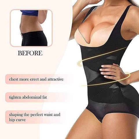 CurvyPower | Be You ! Shapewear Women Shapewear Cross Bodysuit Open-Bust
