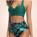 CurvyPower | Be You ! Swimwear Retro Halter Twisted Front Buckle Back Bikini Bra
