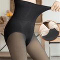 CurvyPower | Be You ! Translucent Black / Full Foot / Thin Women Fleece Lined Waist Shaper Thermal Translucent Tights