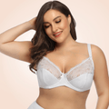 CurvyPower | Be You ! White / 40/90E Oversized  Full Cup Lace Bra