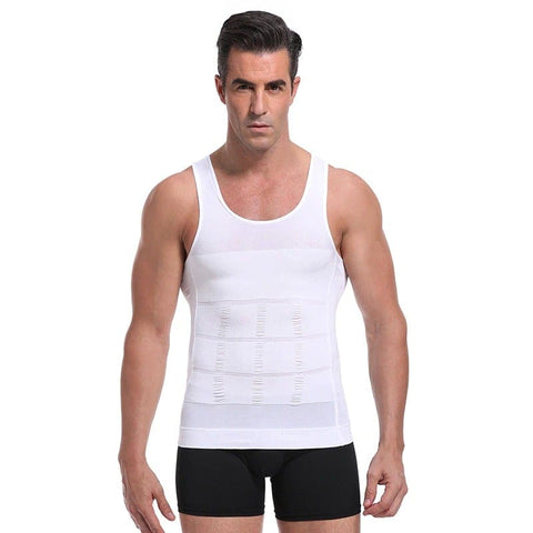 CurvyPower | Be You ! White / S Men Seamless Slimming Abs Compression Body Shaper Corset Vest
