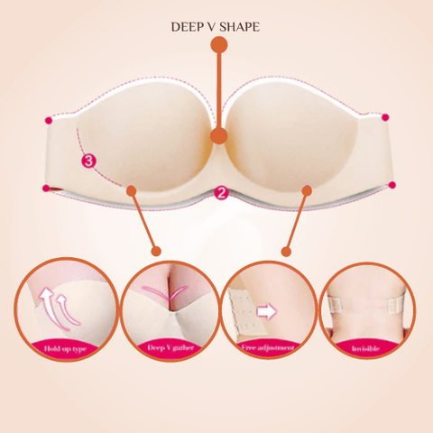 CurvyPower | Be You ! Women Multiway Push-Up Strapless Seamless Bra